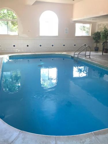 a large pool with blue water in a house at Americas Best Value Inn and Suites Saint Charles in St. Charles