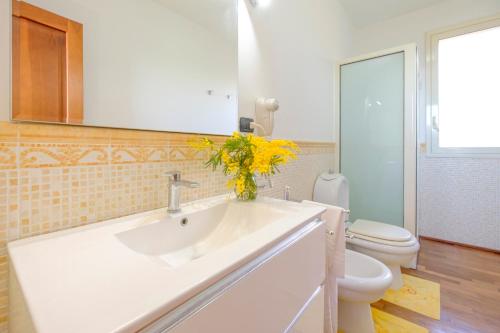 a bathroom with a sink and a toilet at B&B BOUTIQUE DI CHARME "ETNA-RELAX-NATURA" in Zafferana Etnea