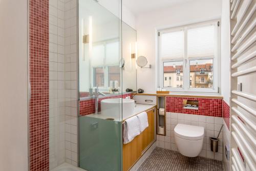Koupelna v ubytování Hotel Nepomuk