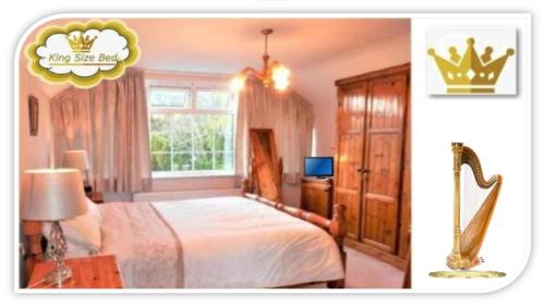 a bedroom with a king bed and a window at Leabrook House in Castlemaine