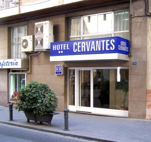 a hotel gemaries sign on the side of a building at Hotel Cervantes in Alicante