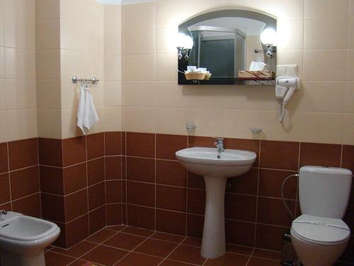 Koupelna v ubytování Hotel Zolota Pidkova