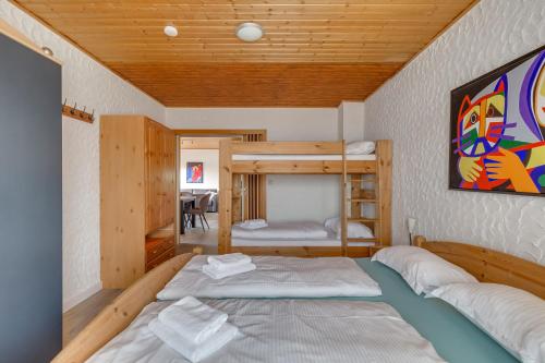 מיטה או מיטות קומותיים בחדר ב-In Winterberg