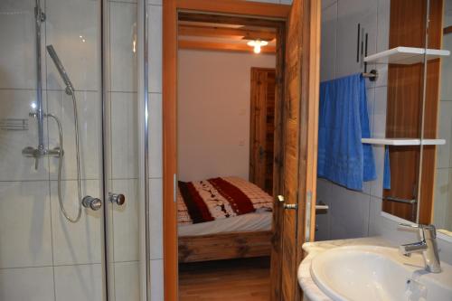 Koupelna v ubytování Chalet Truffer Ulrichen