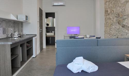 TV a/nebo společenská místnost v ubytování Archinuè