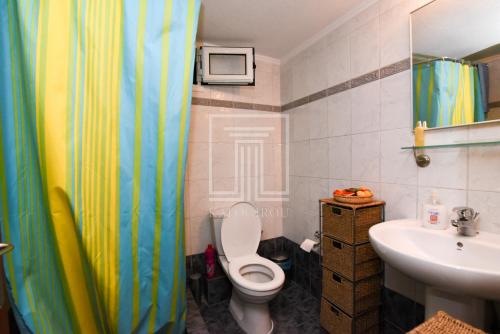 a bathroom with a toilet and a sink at Summer House Toula in Nea Kallikrateia