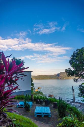 a view of a large body of water at Pousada Piquara in Mangaratiba
