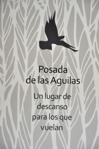 a bird flying in front of a background at Posada de las Aguilas Hotel Boutique in Ezeiza