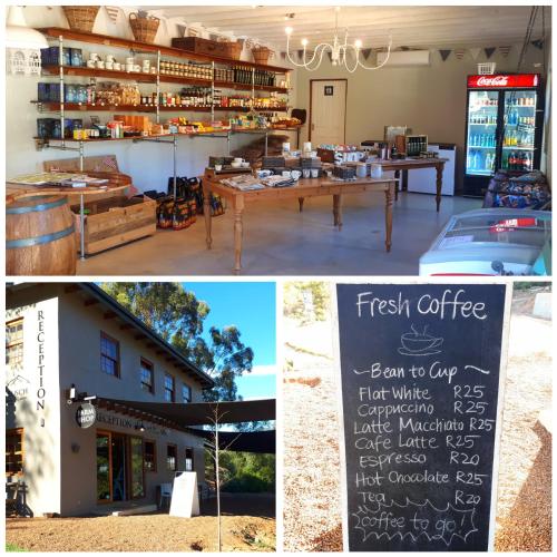 a collage of photos with a restaurant and a sign at Pat Busch Mountain Reserve in Robertson