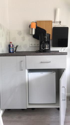 Kuchyň nebo kuchyňský kout v ubytování Ferienwohnung Freitag