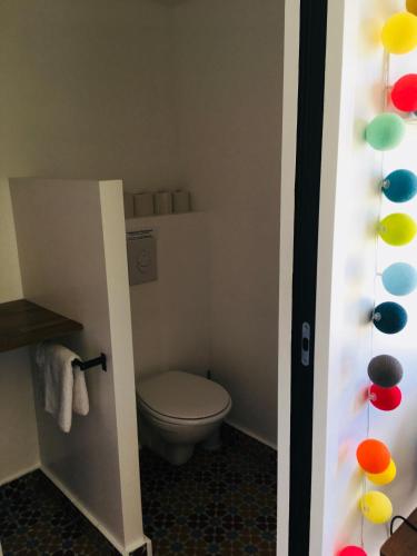 Koupelna v ubytování Les Chambres d'Hôtes de Bordustard