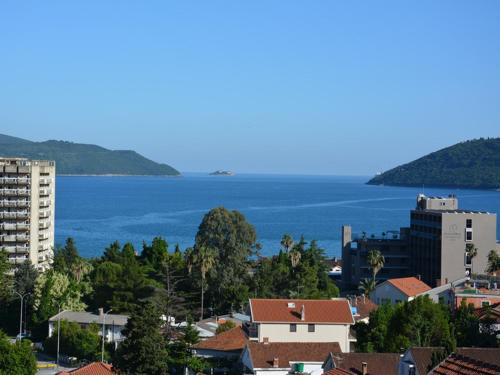 a view of a city and the water at Apartmani Niksic in Herceg-Novi