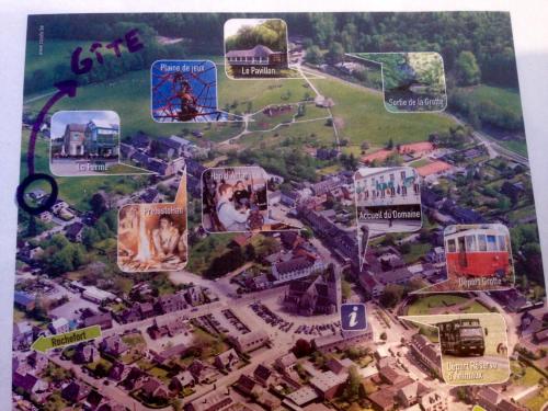 a map of a city with many attractions at Au Grimp'Han in Han-sur-Lesse