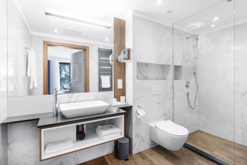 Koupelna v ubytování Hotel Testa