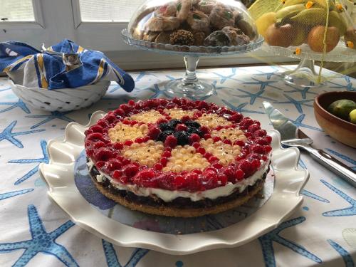 a cake in the shape of an american flag on a table at La Casa del Limoneto in Favignana