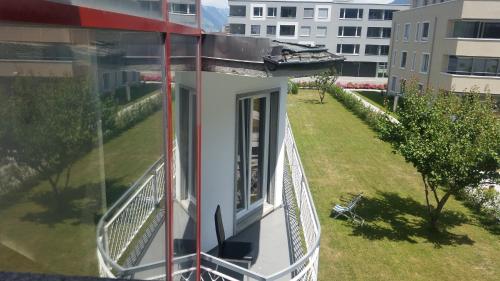 an aerial view of a balcony of a building at Motel des Sports Martigny in Martigny-Ville