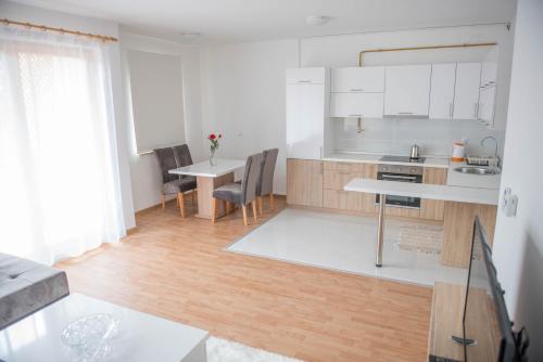 Kuchyň nebo kuchyňský kout v ubytování Leader apartment