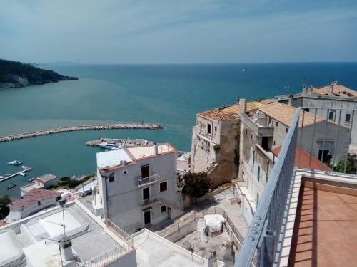 a view of the water from a building at Locanda Al Castello in Peschici