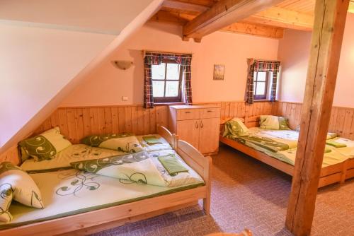 Giường trong phòng chung tại Liberecká Bouda