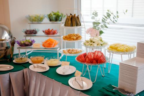 a table topped with lots of different types of food at Chada@Nakhon in Nakhon Si Thammarat