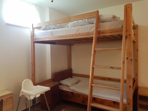 a bunk bed room with two bunk beds and a ladder at ARTEMIS FARM Apartment4 in Bad Blumau