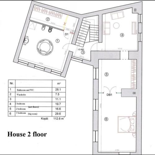 a floor plan of a house floor at Figaro in Ventspils