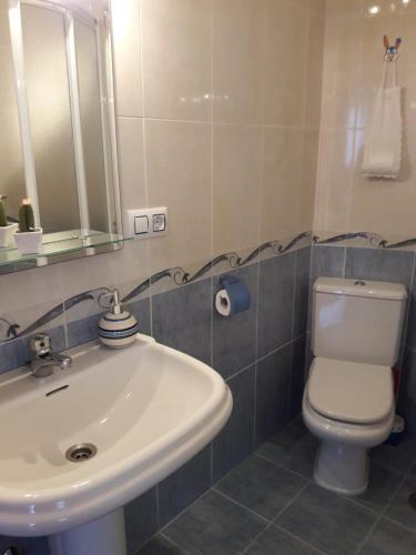 Koupelna v ubytování Albergue Agarimo
