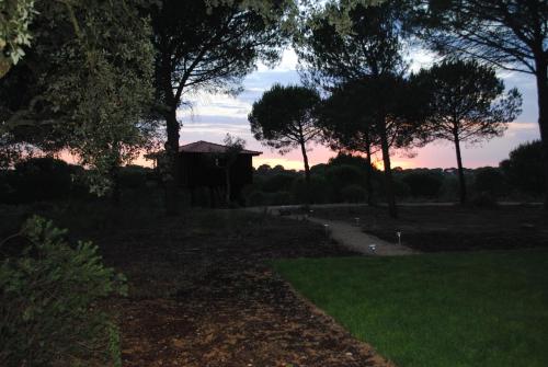 a path in a park with a house and trees at Ying Yang Monte da Lua in Comporta