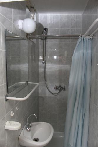 "ハルカーニャ"にあるAnna Vendégházのバスルーム(シャワー、トイレ、シンク付)