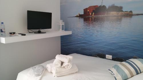 TV a/nebo společenská místnost v ubytování Lyria