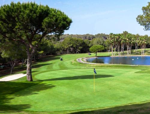 a golf course with a tree and a pond at El Mirador De Villamartin - La Zenia & Golf in Playas de Orihuela