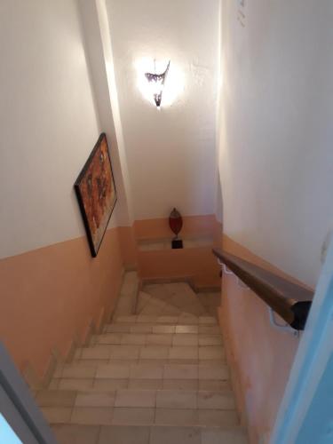 a view of a stairway with a view of a room at Dar es Salam-Alta in Asilah