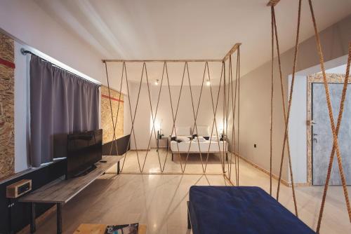 Χώρος καθιστικού στο Piraeus Premium Suites