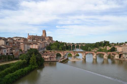 a bridge over a river in a city at Le petit studieux - Parking - Animaux acceptés - Centre ville accessible à pied in Albi