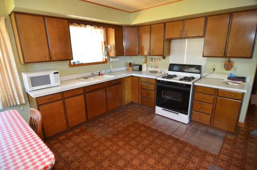 A kitchen or kitchenette at Lakeside Bills Bay Cabin
