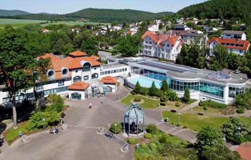 an aerial view of a large building in a town at Göbel's Hotel AquaVita in Bad Wildungen