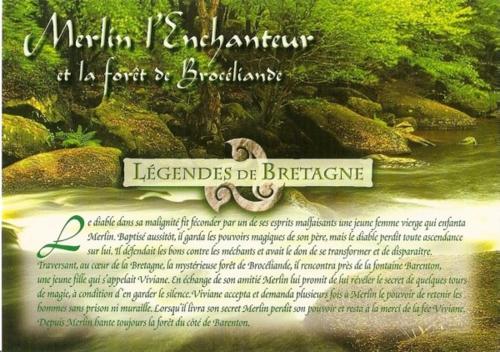 a sign with a picture of a river at le bois du loup en brocéliande in Paimpont