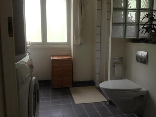 un bagno con wc e finestra di Canal view a Copenaghen