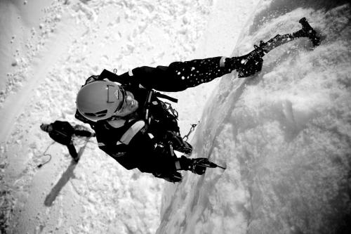 a person is standing in the snow at Haus Wulfenia in Neustift im Stubaital