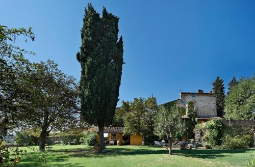 a tree in front of a house with a building at I Parigi Corbinelli Residenze in Florence