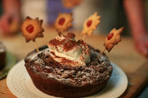 a pastry sitting on a plate on a table at Malvarina in Capodacqua