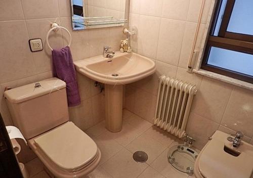 a bathroom with a toilet and a sink at Apartamento Norte Comfort in Salamanca