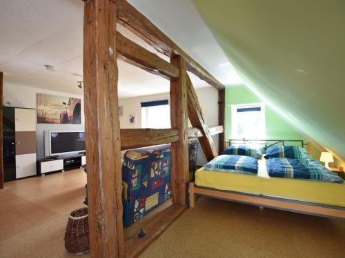 Postel nebo postele na pokoji v ubytování Wohnung in Groß Strömkendorf