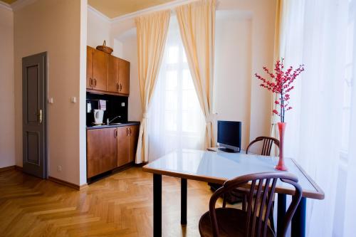 Kuchyň nebo kuchyňský kout v ubytování Residence Thunovska