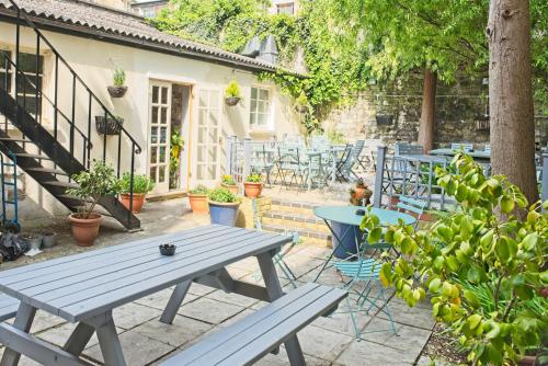 A porch or other outdoor area at The Rising Sun Inn 