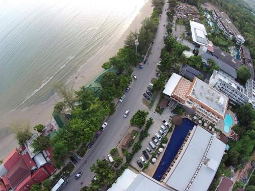 an aerial view of a beach next to the water at Srisuksant Resort in Ao Nang Beach