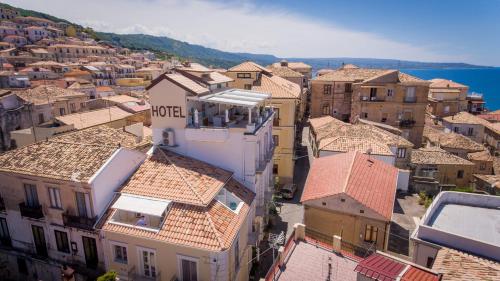 an aerial view of a city with buildings at Piccolo Grand Hotel in Pizzo