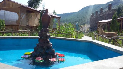 a fountain in the middle of a swimming pool at Dzorak in Halidzor
