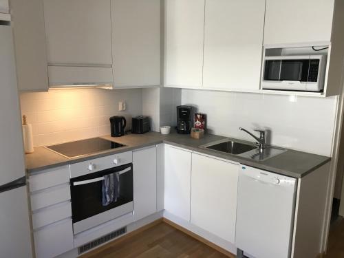 DP Apartments Vaasaにあるキッチンまたは簡易キッチン