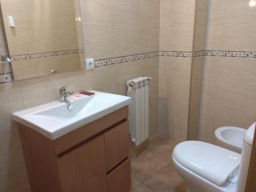 a bathroom with a sink and a toilet at Caminito ARG in La Bañeza